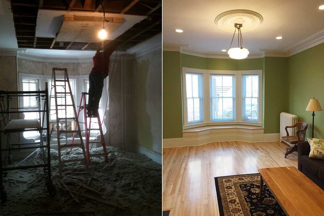 Before and after photo of renovation