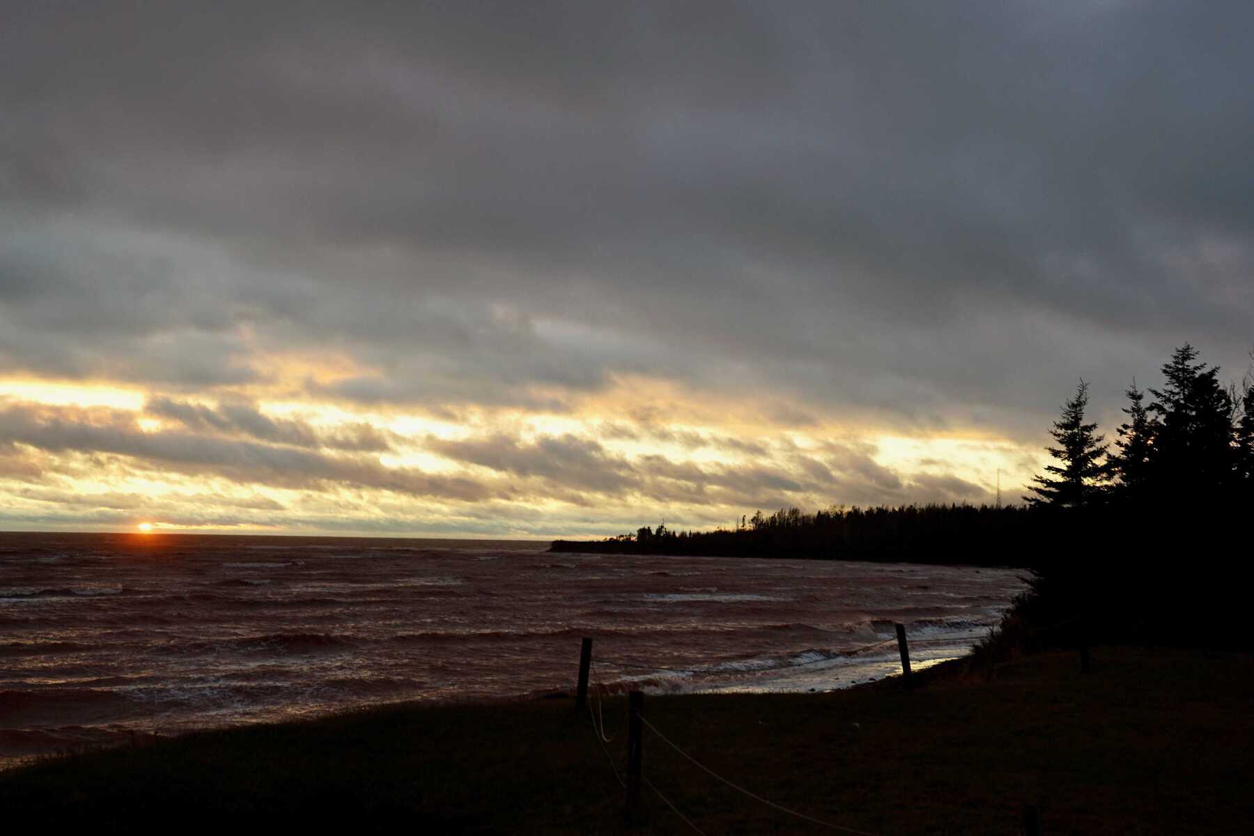 Sunset over beach