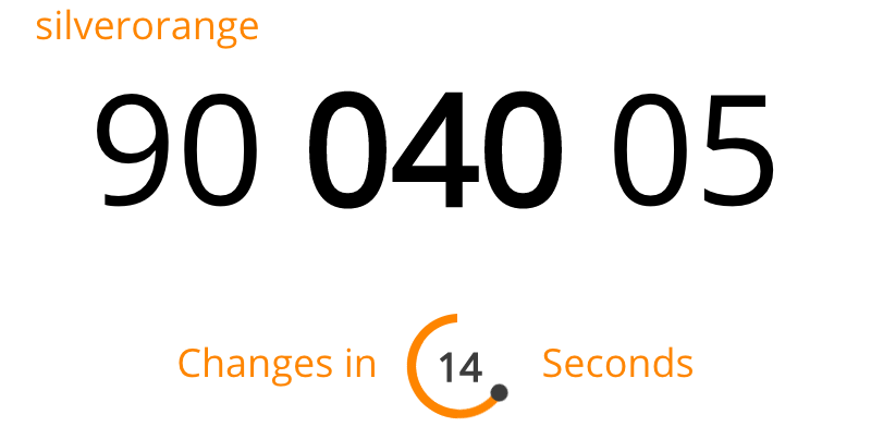 Screenshot of Authy software with one-time code: 90 040 05